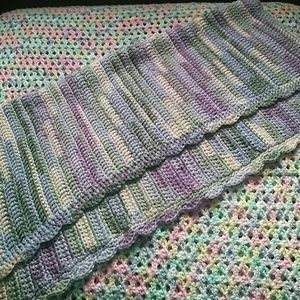 Baby blanket purple and green